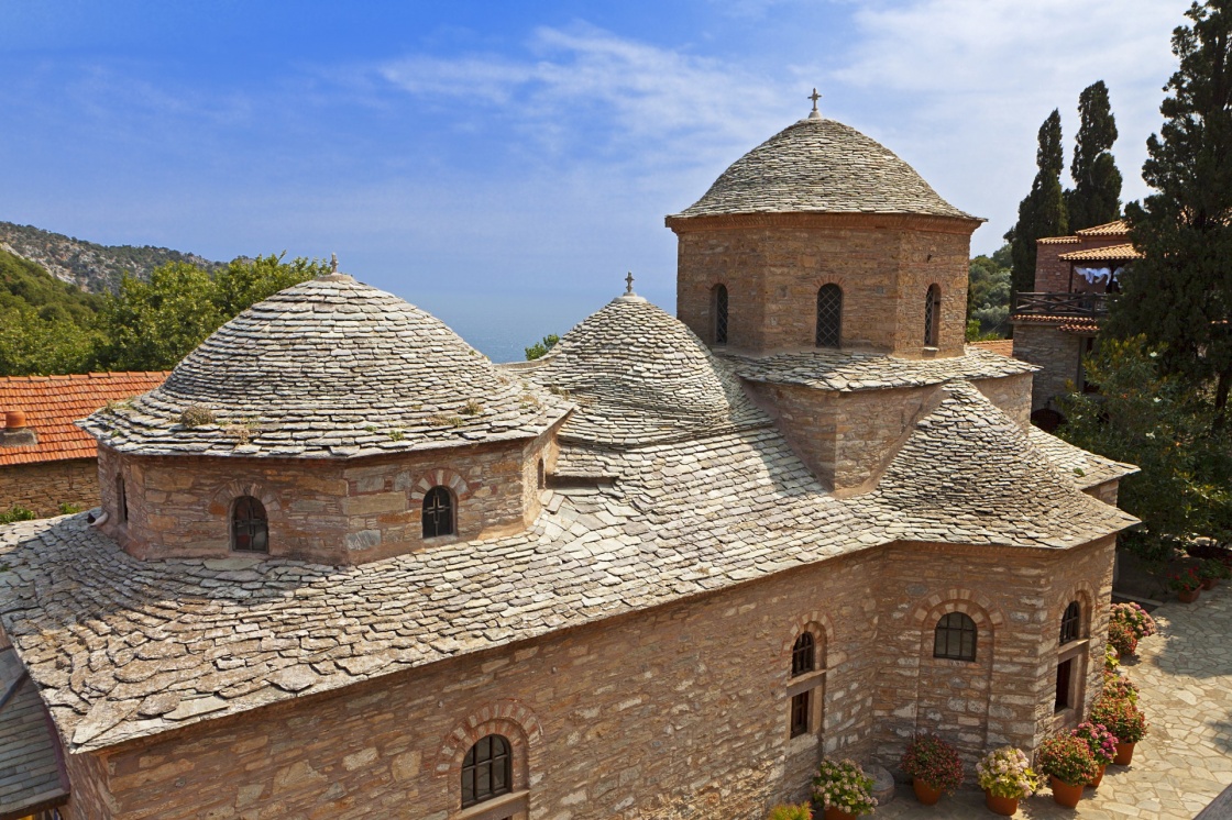 Panagia Evangelistria monastery at Skiathos island in Greece